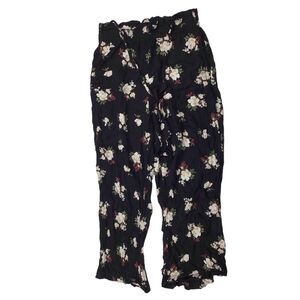 Hollister Women's Suit Trousers Black Floral Straight Dress Pants Size Small S